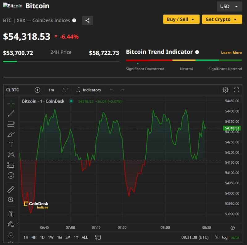 Биткоин рухнул до $54 000 из-за начала выплат клиентам биржи-банкрота Mt. Gox