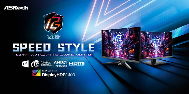 ASRock представила 27-дюймовые игровые мониторы Phantom Gaming PG27FFT1A и PG27FFT1B с Full HD и 180 Гц