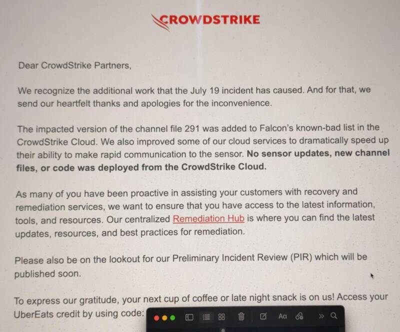 CrowdStrike решила загладить вину за глобальный сбой ПК подарочными картами на $10, но они не работают